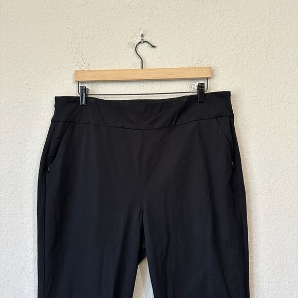 SOFT SURROUNDINGS Flat Front Slim Fit Pull-On Pants Stretch in Black - Picture 2 of 12